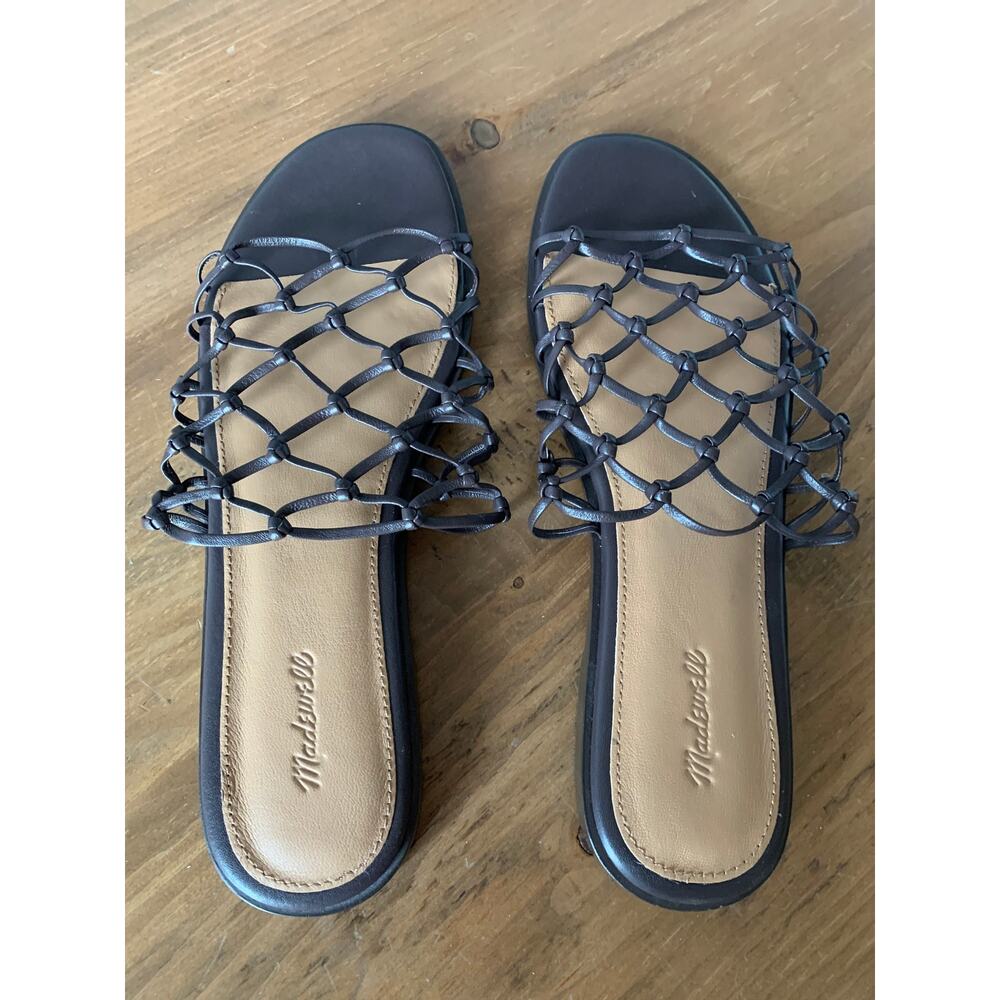 Madewell Danika Sandals Women’s Sandals Knotted Sz 8.5 Summer Chocolate Raisin - Picture 2 of 11